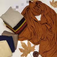 شال ساده نخی پاییزه پلیسه 