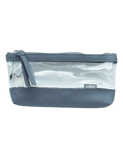 جامدادی کلیپس چرم و طلق تک زیپ کد(5448)