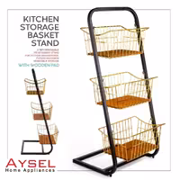 سبد سیب زمینی پیاز ایسل رنگ مشکی طلایی و مشکی   برند ایسل 