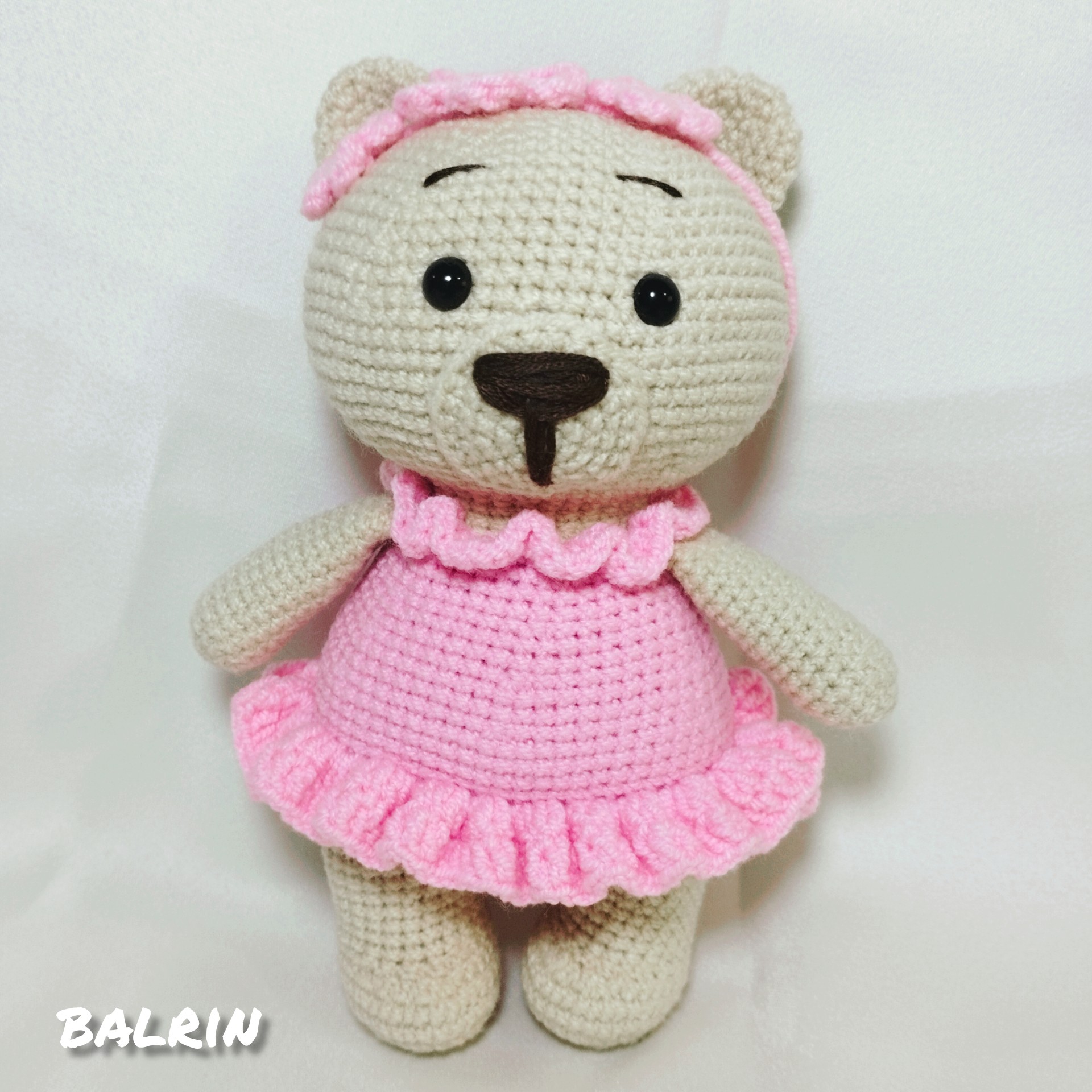 خرس بالرین قد 17 سانت بافته شده با بهترین نخ ایرانی