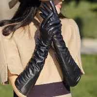 دستکش چرم ساق بلند 