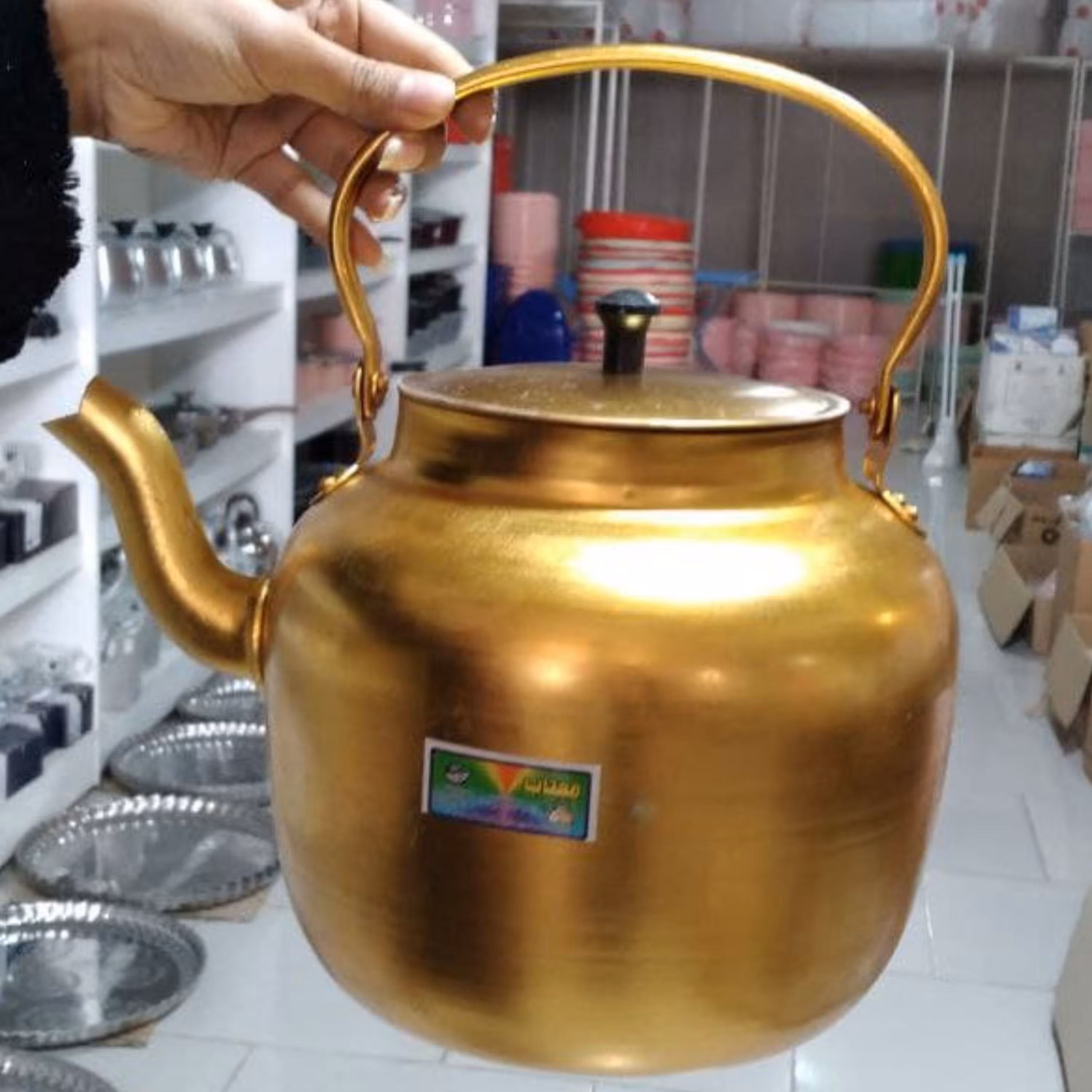 کتری روحی آلومینیوم زرد ضخیم تهیه شده از بهترین مواداولیه برند معتبر مهتاب 