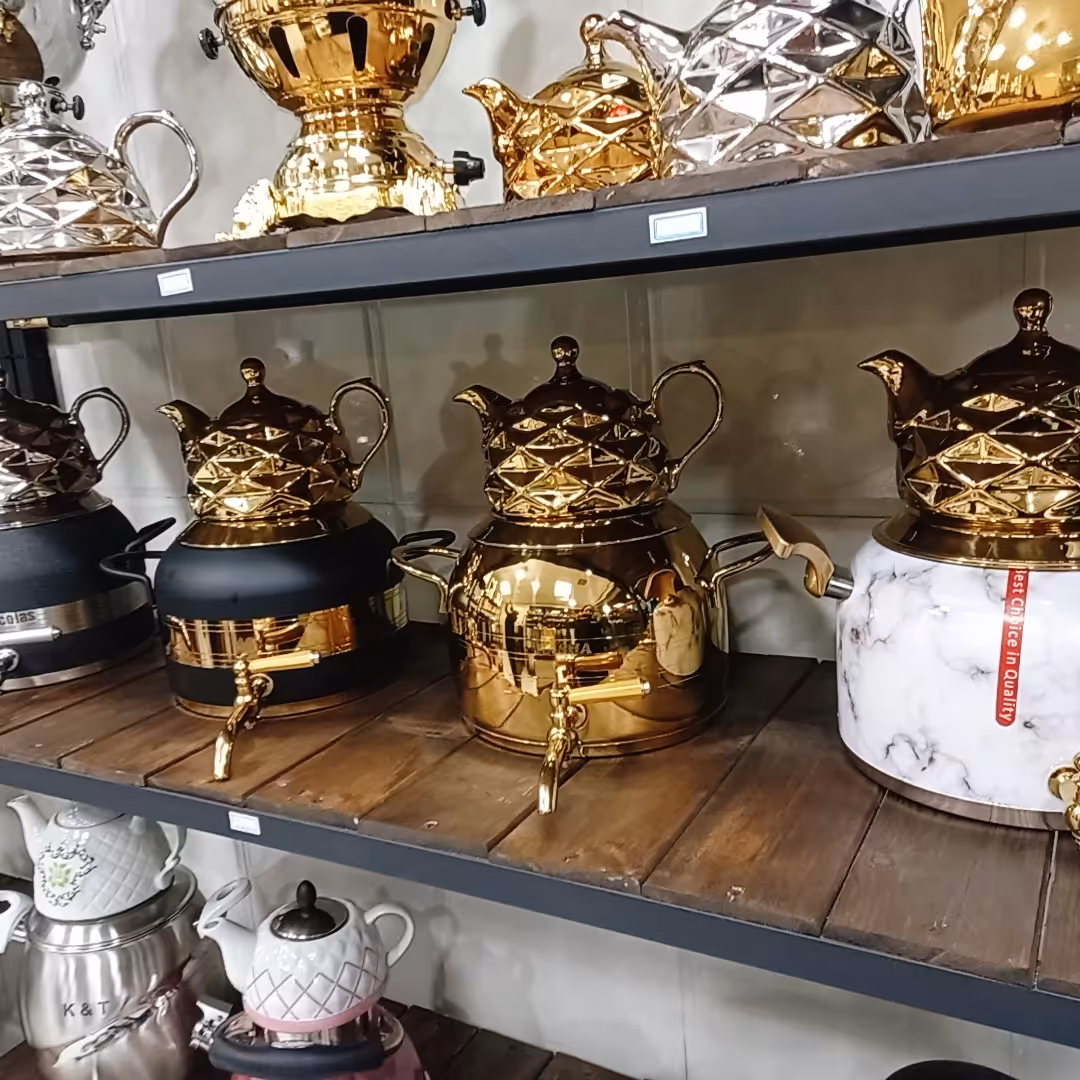 کتری و قوری مشکی طلایی  جدید و لاکچری (ارسال فقط 60 هزار 