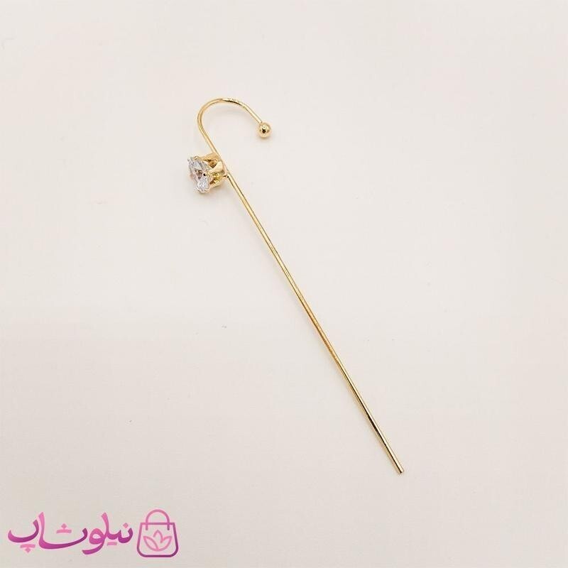 گوشواره زنانه کراس تک نگین