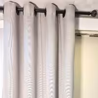 پرده آماده کتان گونی بافت کوتاه  طوسی ،مدل پانچ در ابعاد 140×180کد 270