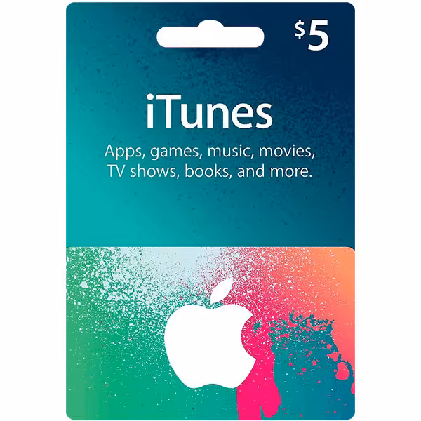 اپل گیفت کارت آیتونز 5 دلاری - Hiapple.ir