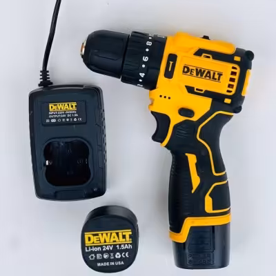دریل شارژی چکشی 24 ولت دو باتری دیوالت