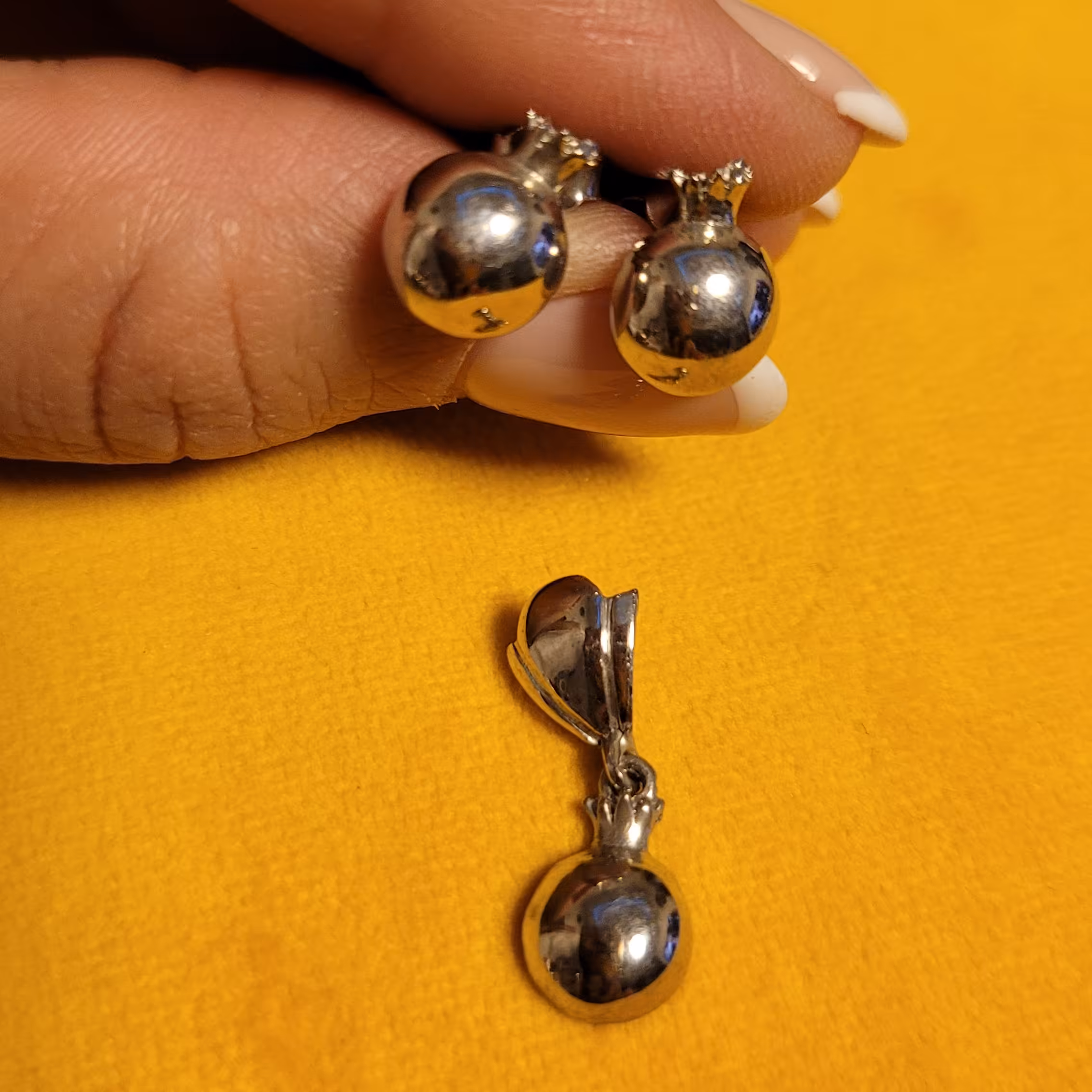 نیم ست جواهر نقره 925  