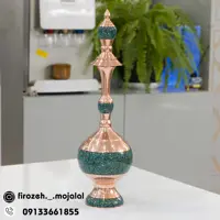 تنگ فیروزه کوبی مسی ارتفاع 48 سانتی متر