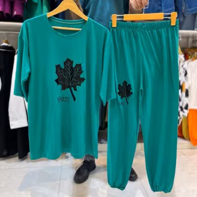 ست تیشرت شلوار برگ(موجودی سوال شود)