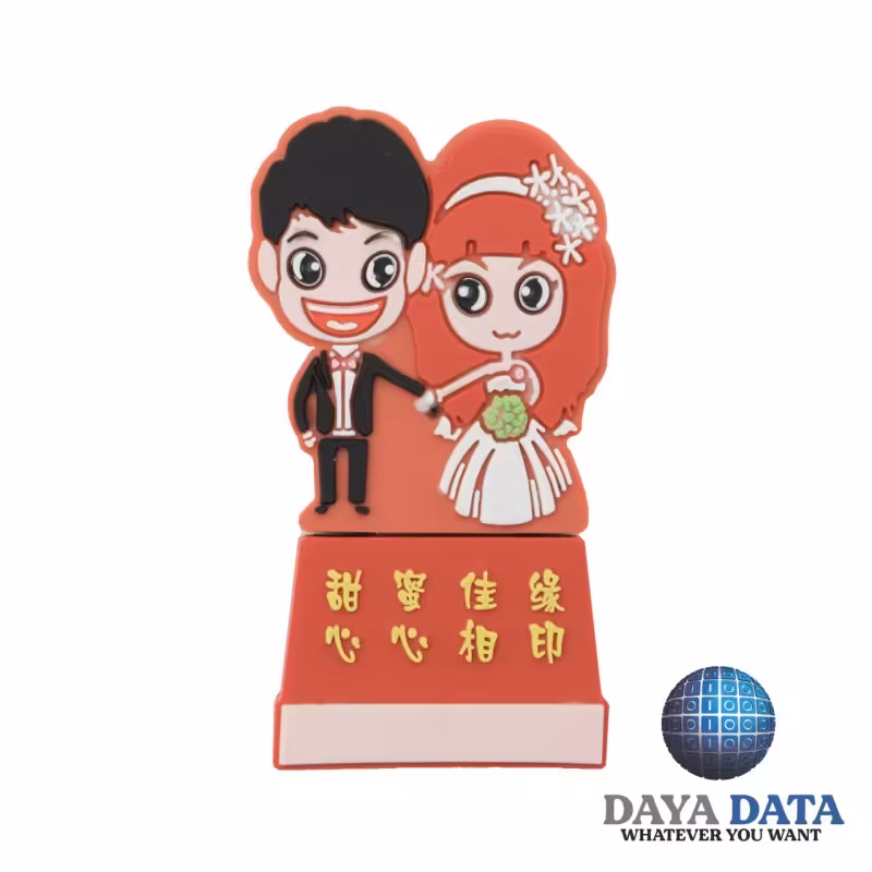 فلش مموری فانتزی دایا دیتا عروس و داماد مدلPF1009-1 ظرفیت16GB-USB2 رنگ قرمز