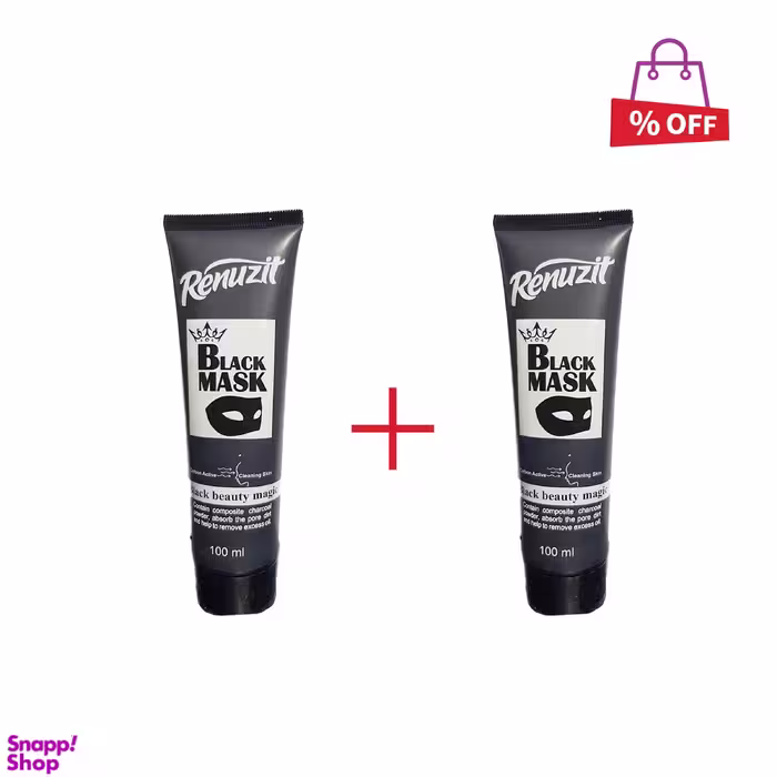 ماسک صورت رینوزیت (Renuzit) مدل Black حجم 100 میلی‌لیتر مجموعه 2 عددی