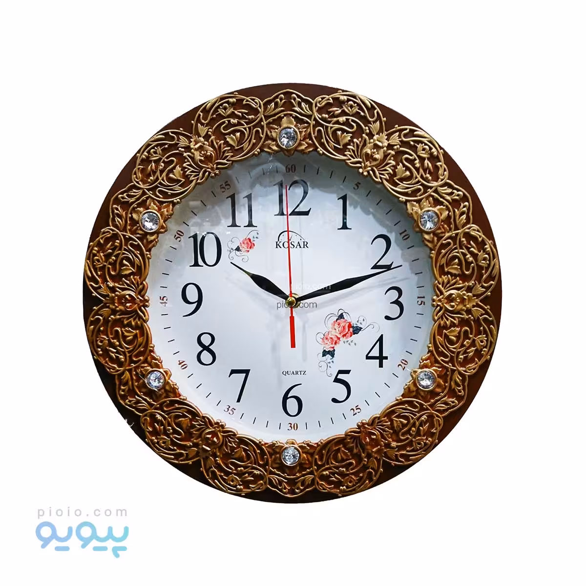 ساعت دیواری تزئینی گرد طرح گل