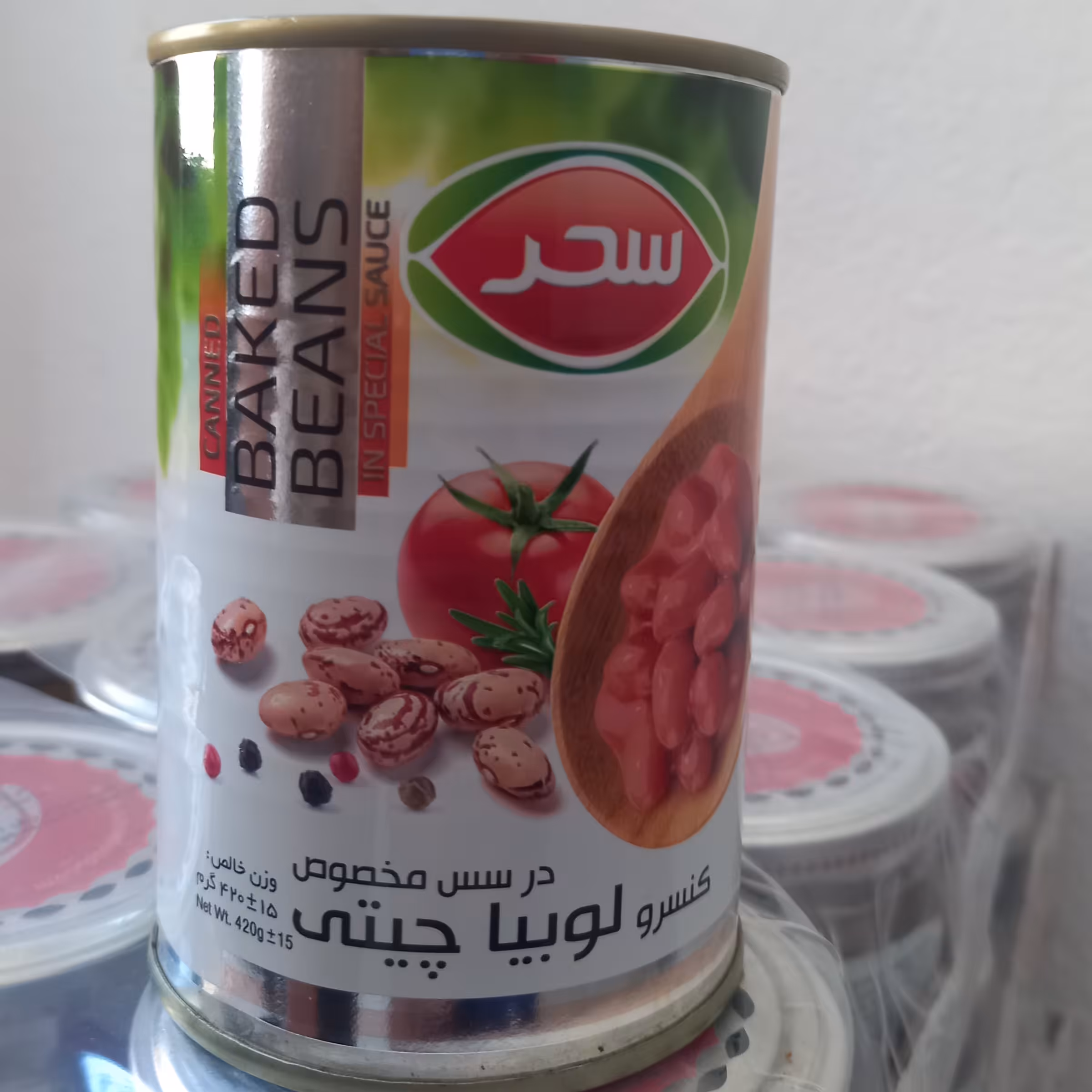 کنسرو لوبیا چیتی سحر قوطی420 گرمی