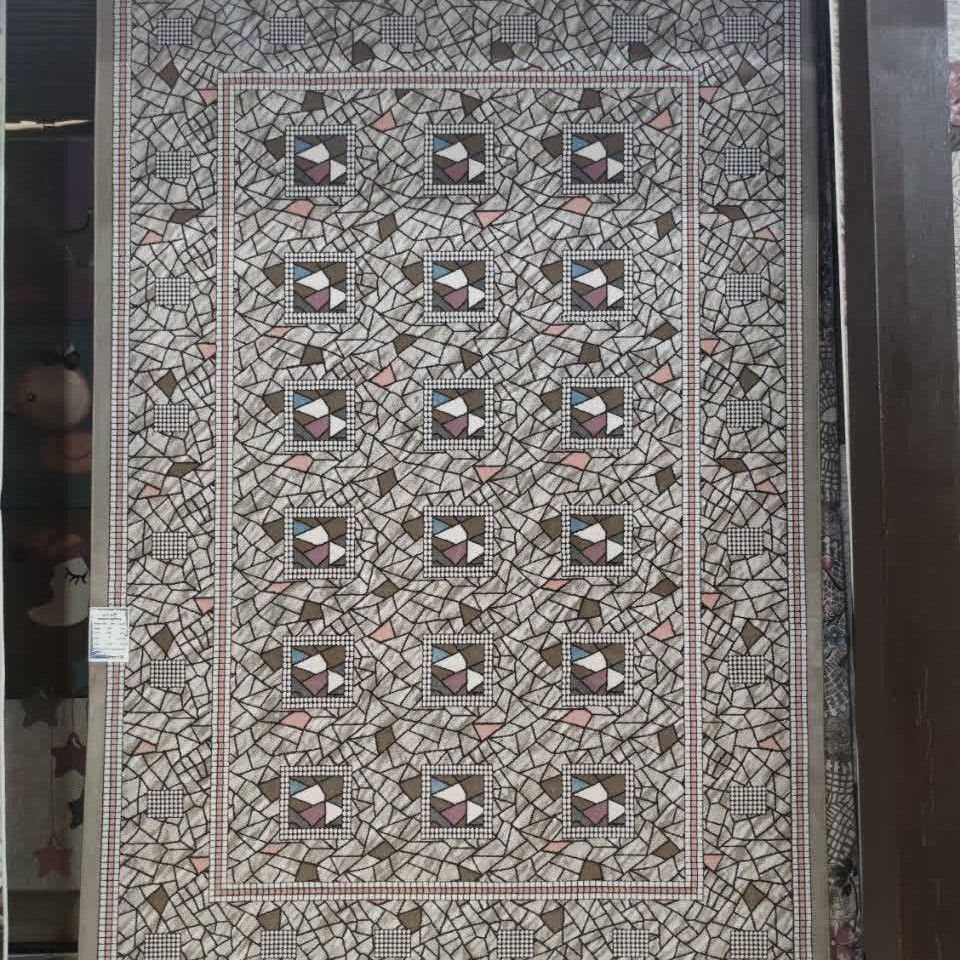 فرش مدرن طوسی 500 شانه تراکم 1000،سایز2در3(شش متری)