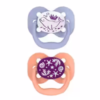 پستانک ارتودنسی شبرنگ 2 عددی 0-6 ماه نهنگ صورتی