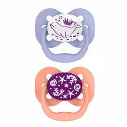 پستانک ارتودنسی شبرنگ 2 عددی 0-6 ماه نهنگ صورتی