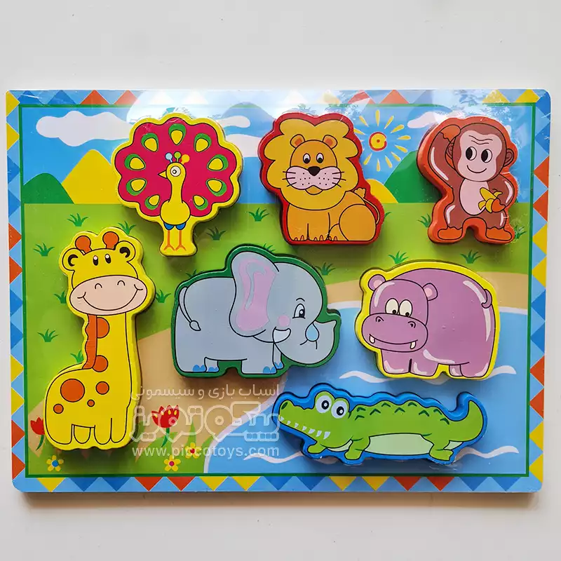 پازل چوبی جاگذاری حیوانات جنگل کد P/3588/L