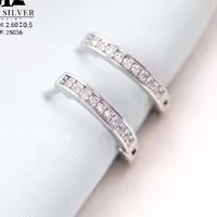 گوشواره حلقه ای نقره اصل عیار925 روکش طلا درجه یک برند معتبرGTA