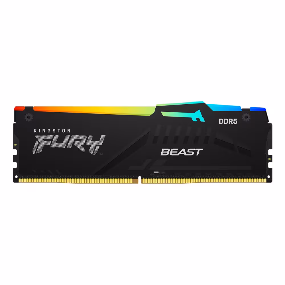 رم کامپیوتر کینگستون Kingston Fury Beast RGB 32GB (1×32GB) DDR5 5200MHz CL40