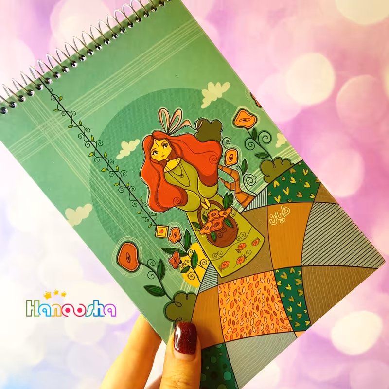 دفترچه یادداشت 60 برگ دایان سری آنجل کد 07 | با برگه های طرح دار