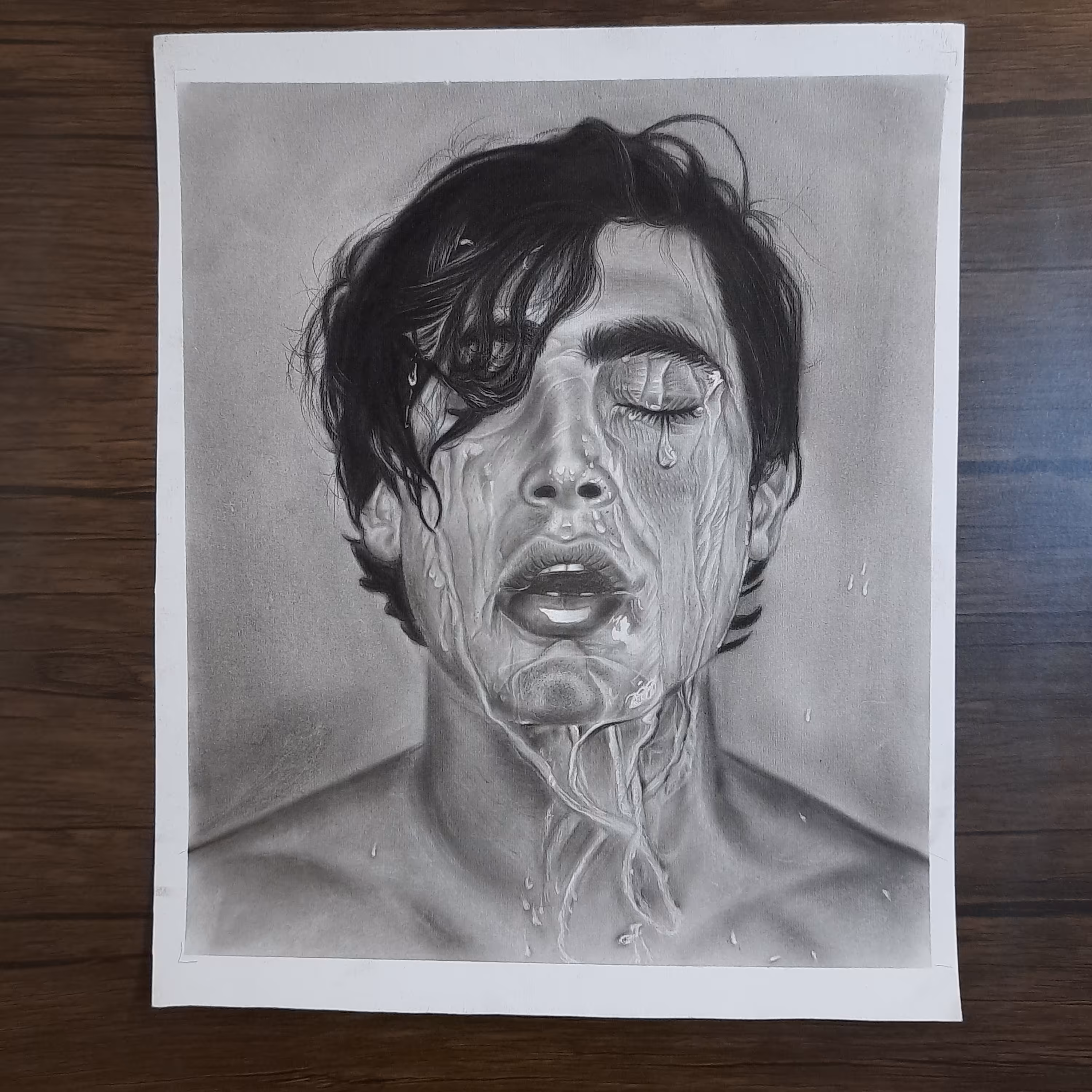 نقاشی سیاه قلم سفارشی.