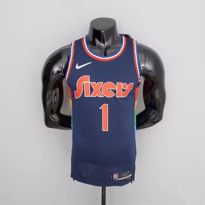 لباس سرمه ای فیلادلفیا سونی سیکسرز سیتی ادیشن ویژه 75 سالگی NBA