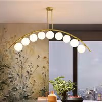 لوستر لاینر نیم دایره طلایی مات