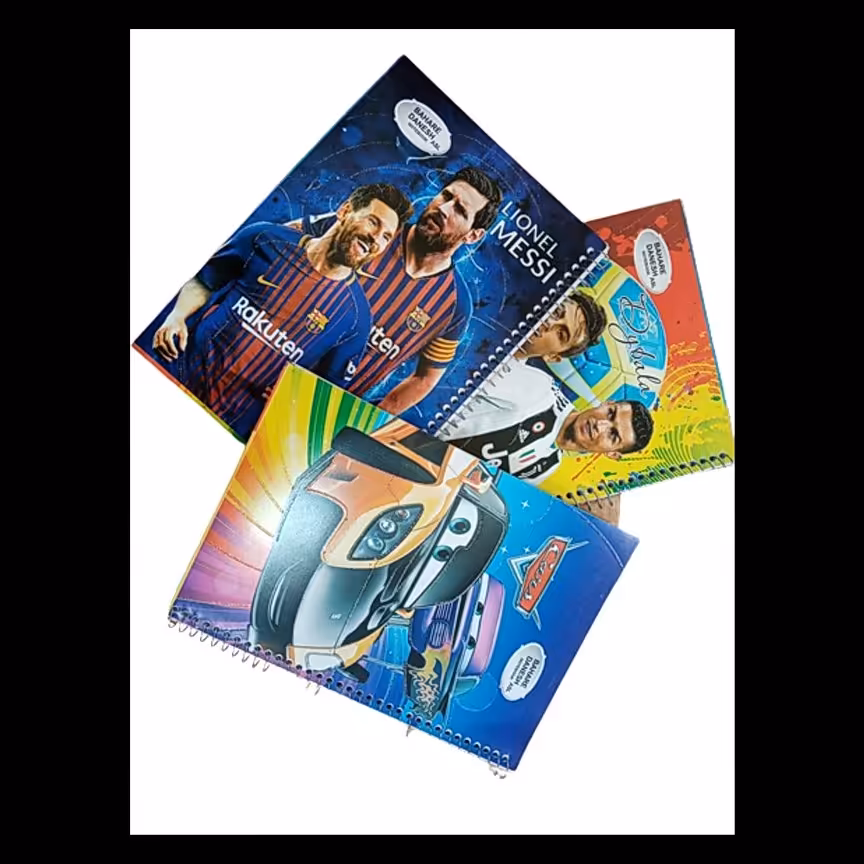 دفتر 100 برگ سیمی جلد گلاسه بهار دانش 6 جلدی 