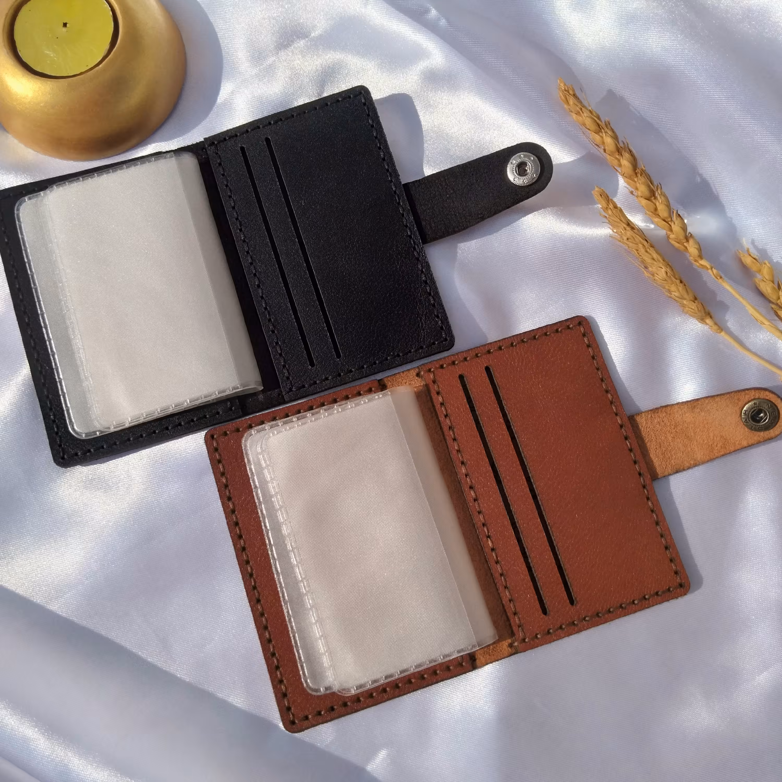 جاکارتی کیف کارت چرم طبیعی دست دوز اسپرت