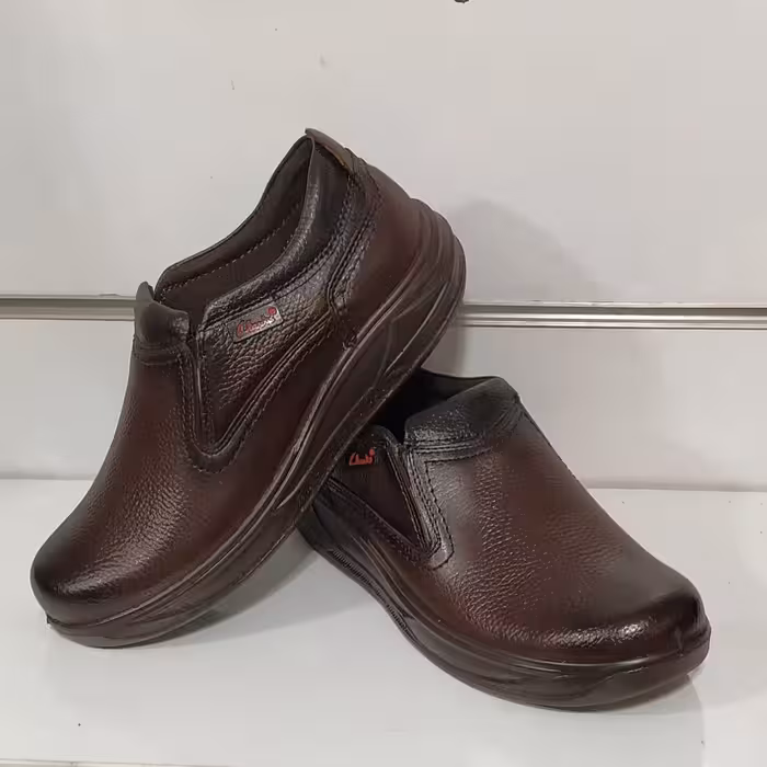کفش چرم مردانه -طرح کلارک-قهوه ای سوخته - کد (36)-همراه با واکس براق کننده(هدیه)