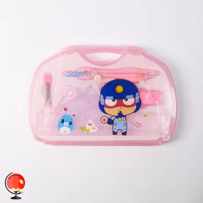 ست پرگار 7 تکه طرح فضایی رنگ صورتی آسدو Aosdu