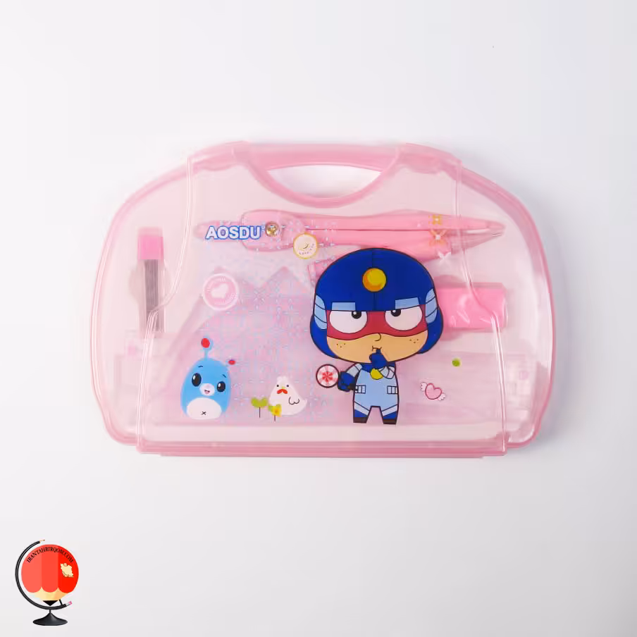 ست پرگار 7 تکه طرح فضایی رنگ صورتی آسدو Aosdu