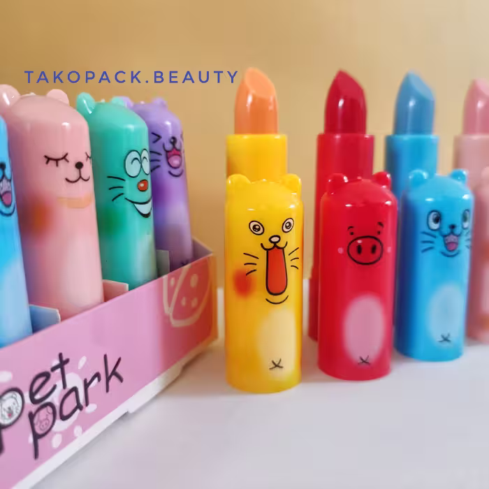 بالم لب حرارتی عروسکی با  رایحه میوه  با  اشکال حیوانات pet park