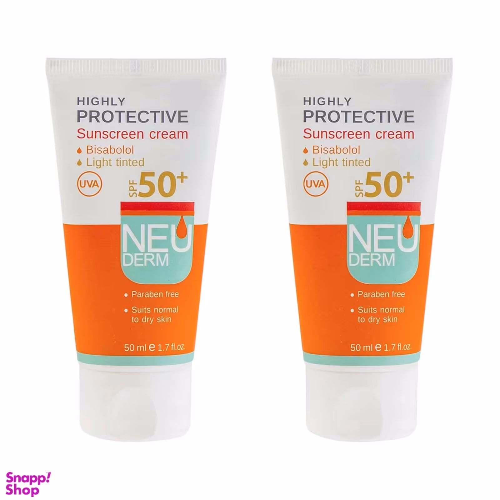 کرم ضد آفتاب نئودرم مدل Light Tinted رنگی حجم 50 میلی‌ لیتر مجموعه 2 عددی