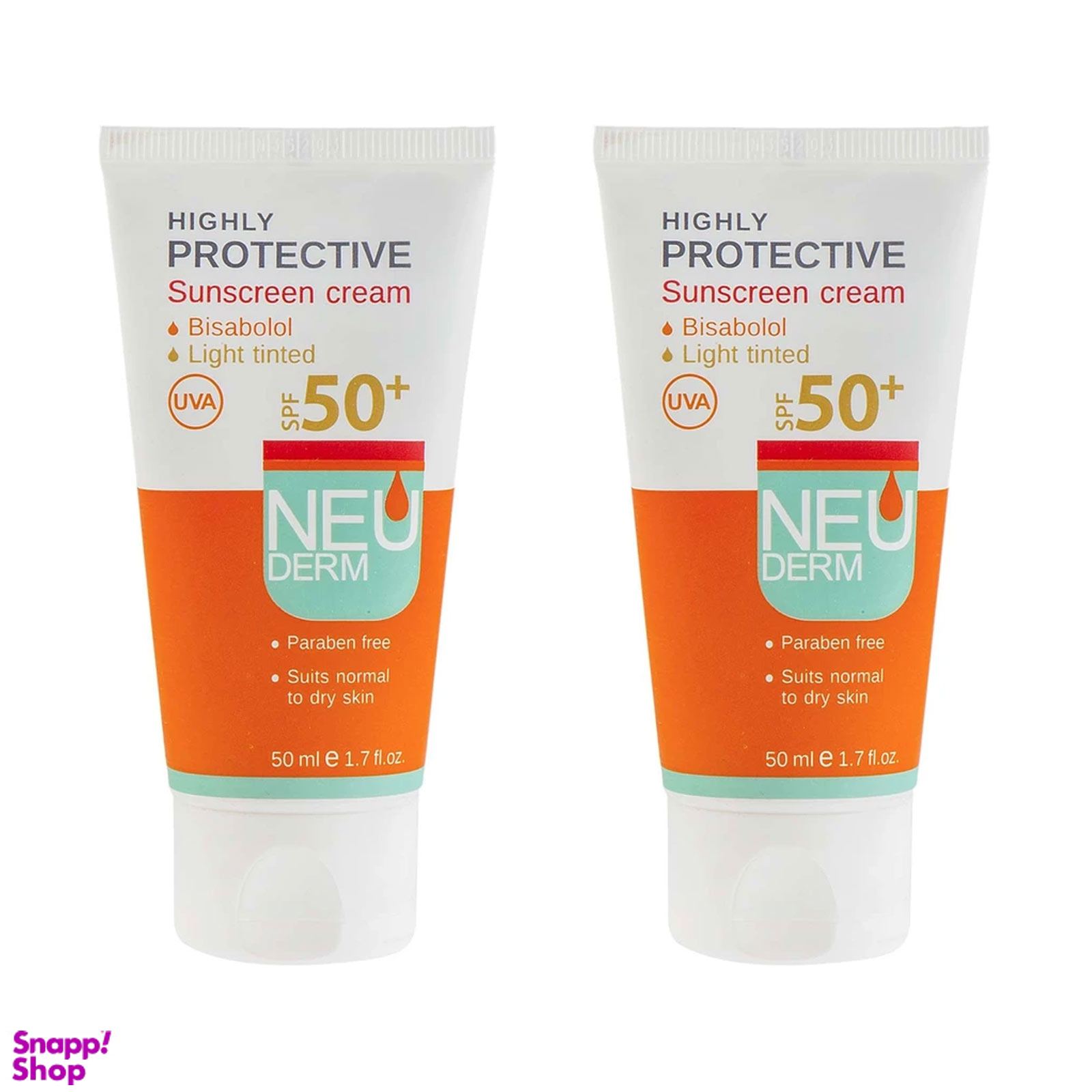 کرم ضد آفتاب نئودرم مدل Light Tinted رنگی حجم 50 میلی لیتر مجموعه 2 عددی