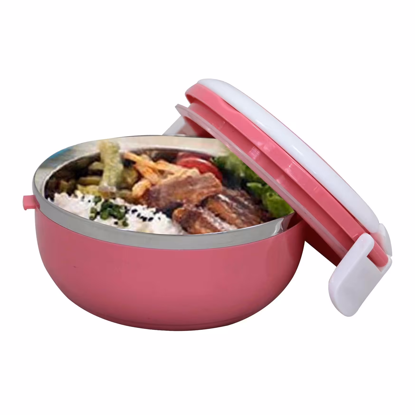 ظرف غذا یک طبقه صورتی