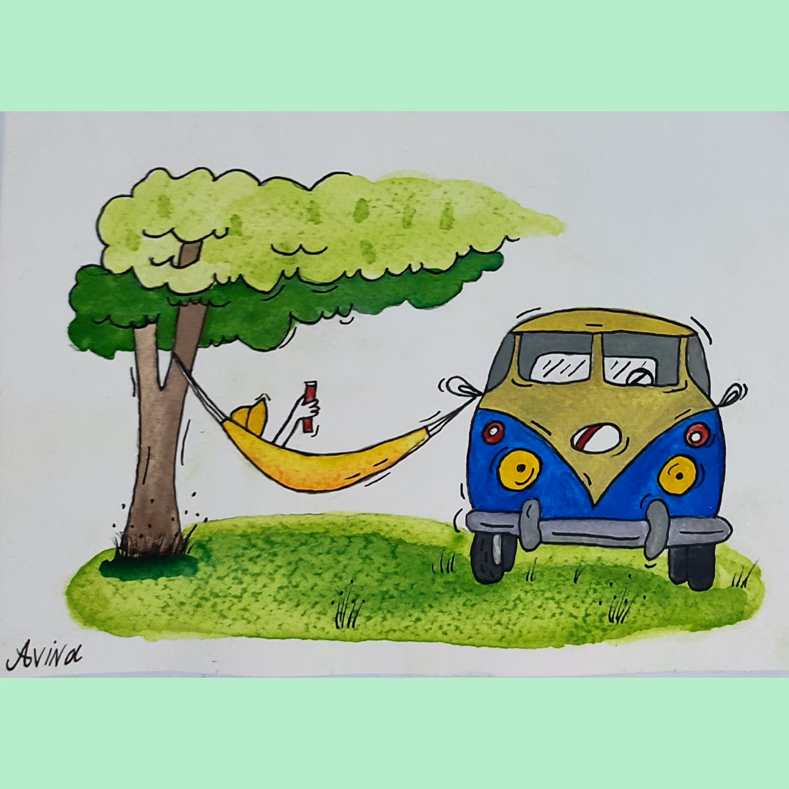 نقاشی طرح سفر ، سایز A5