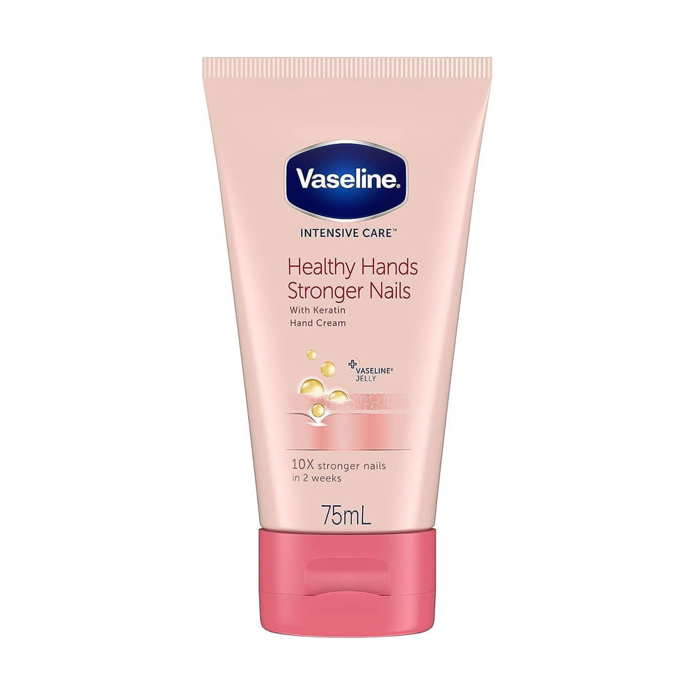 کرم تقویت کننده دست و ناخن کراتین وازلین Vaseline healthy hands stronger nails with keratin hand cream • خوش آرا