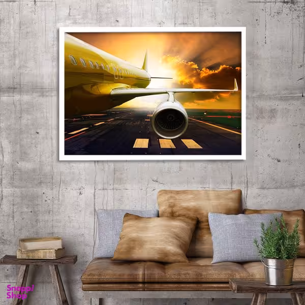 تابلو نوری بکلیت طرح هواپیما و جهانگردی مدل لایت باکس کد W-s1536