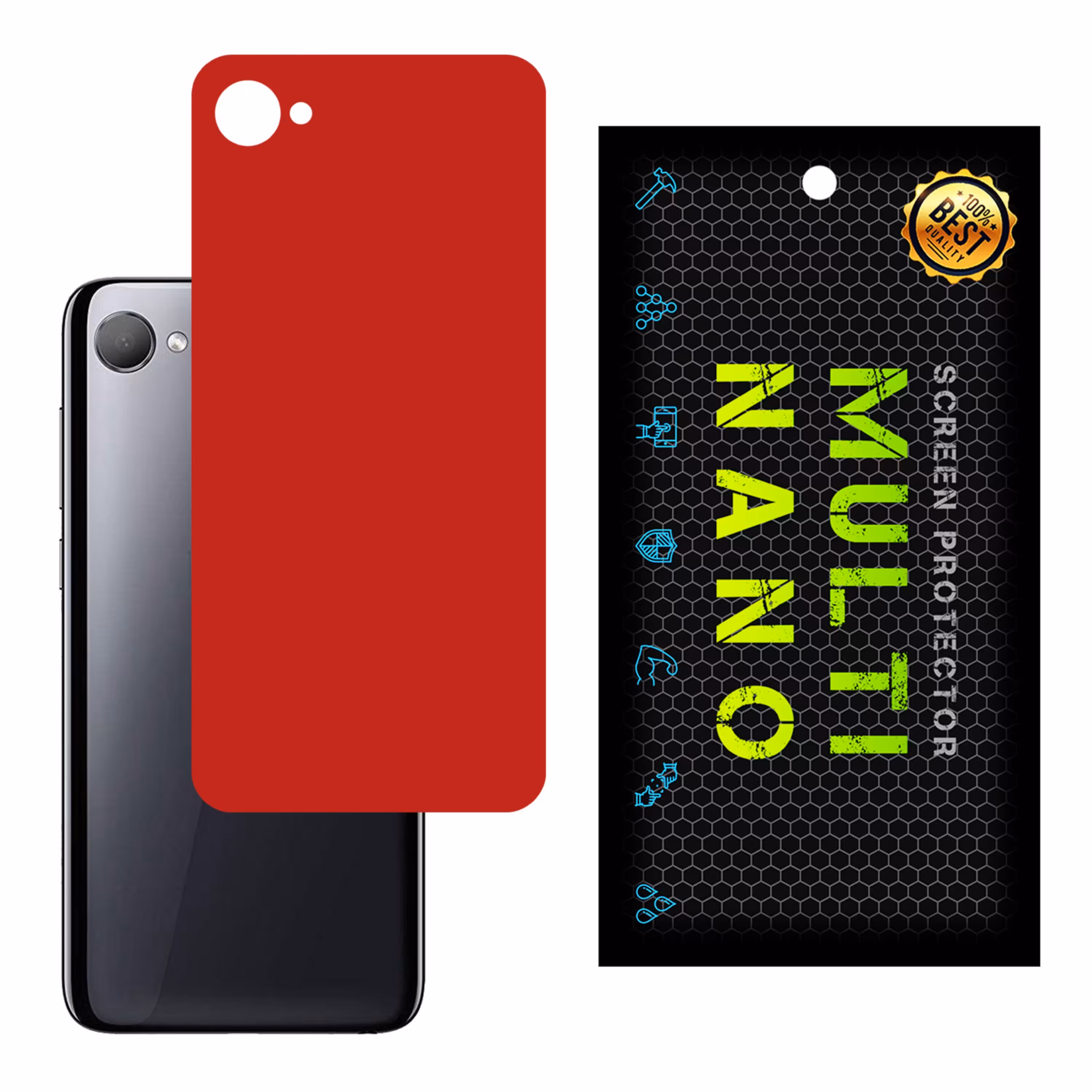 برچسب پوششی MultiNano مدل X-F1M-Red برای پشت موبایل اچ تی سی  Desire 12