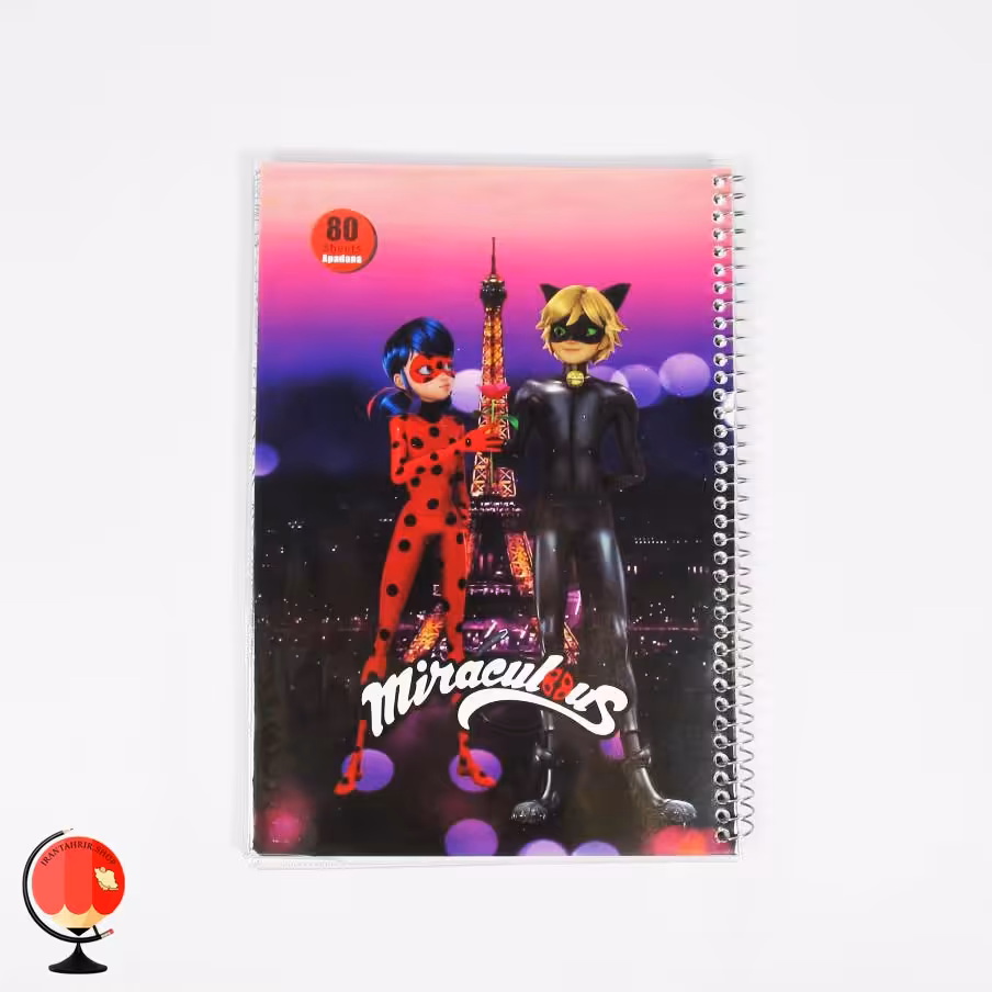 دفتر مشق 80 برگ سیمی مجلد طرح دختر کفشدوزکی آپادانا