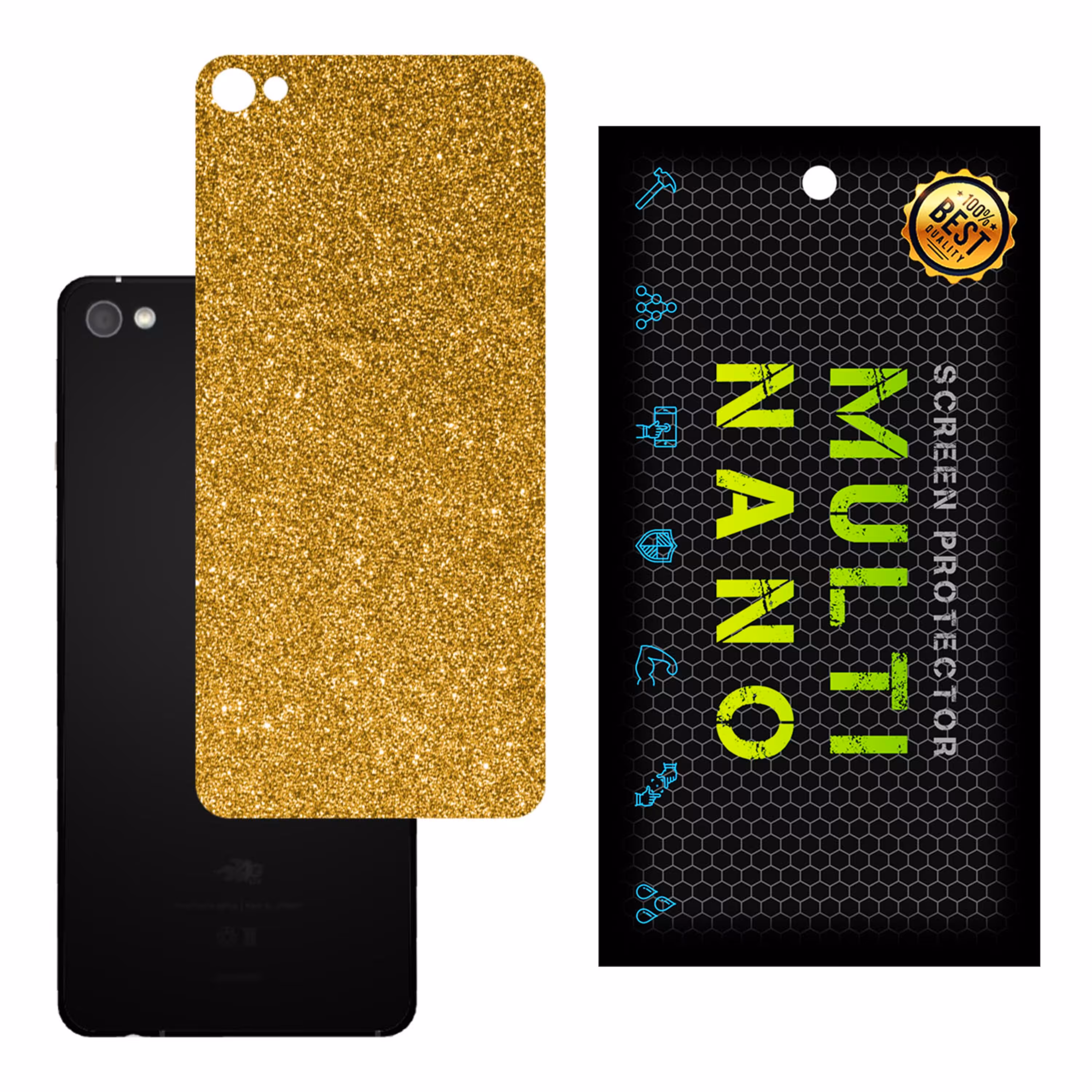 برچسب پوششی MultiNano مدل X-G1F-Gold برای پشت موبایل اسمارت Alpha -  L9010