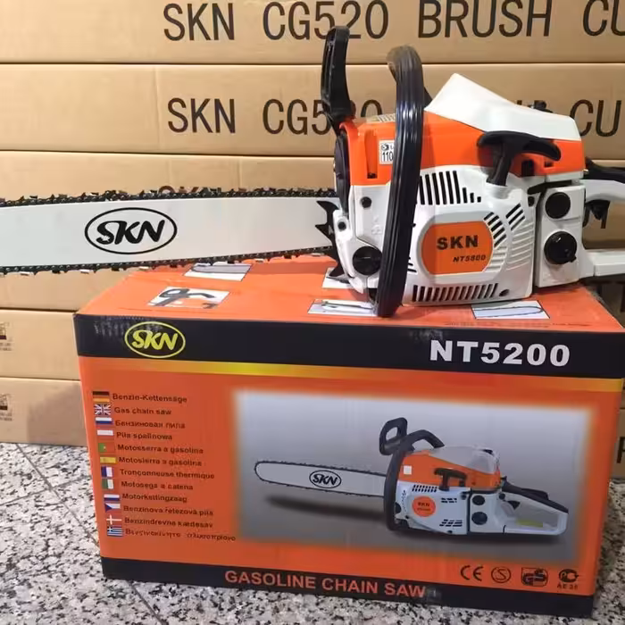 اره موتوری skn  زنجیری بنزینی مدل NT5200 ایتالیای با کاربراتور ژاپنی بسیار باکیفیت و قدرتمند 