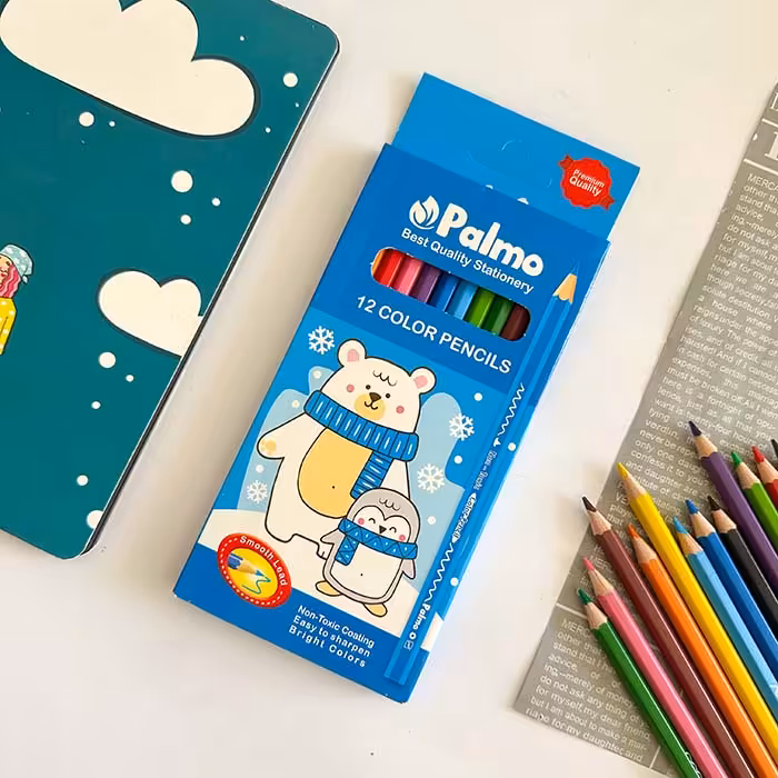 مدادرنگی12رنگ مقوایی پالمو