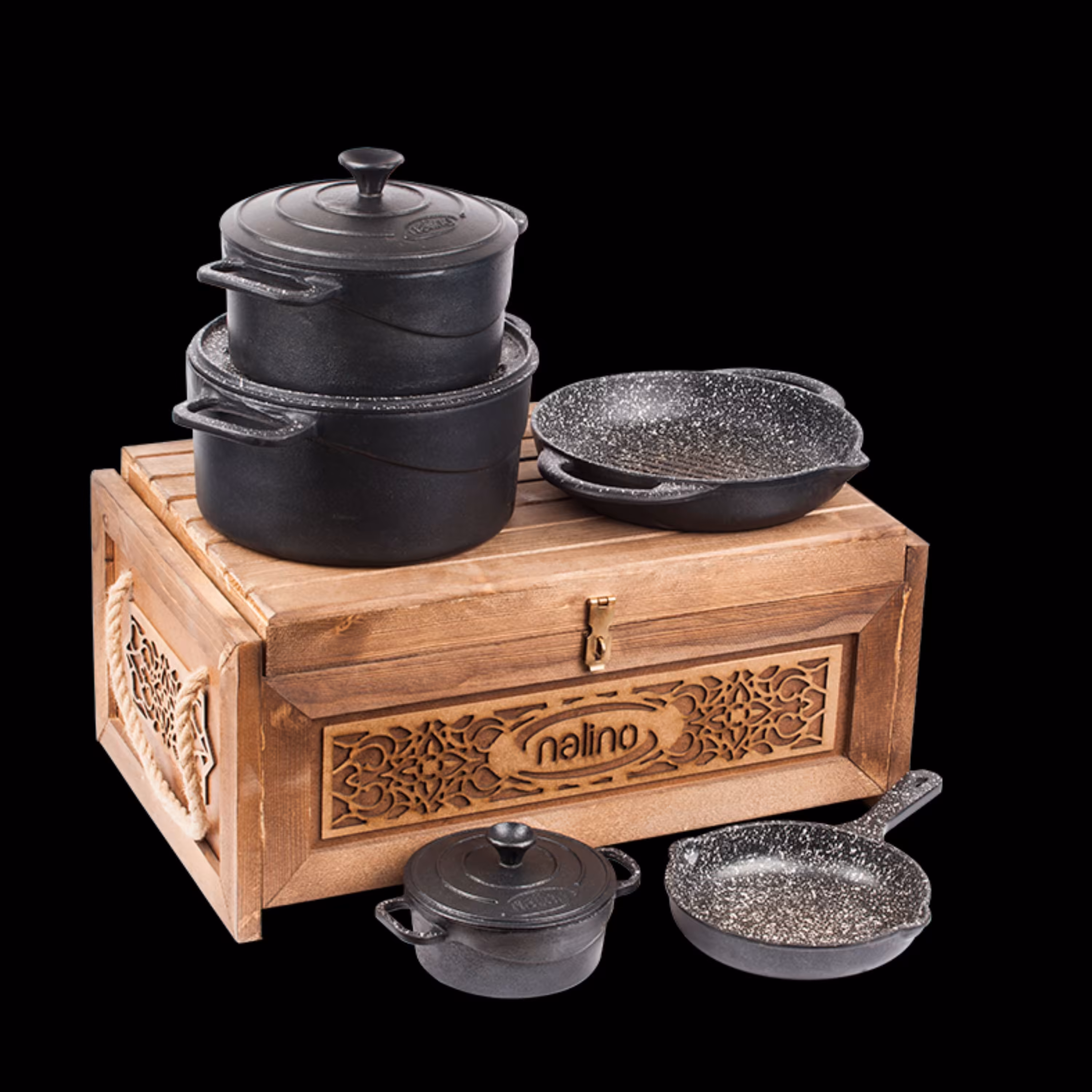 سرویس چدن 8 پارچه مدل Tekla (با جعبه چوبی)