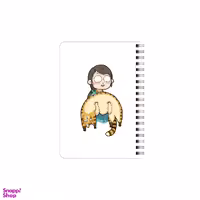 دفترچه یادداشت 80 برگ بامبیلیپ مدل چوبی طرح دختر و گربه آویزان کد 0949852