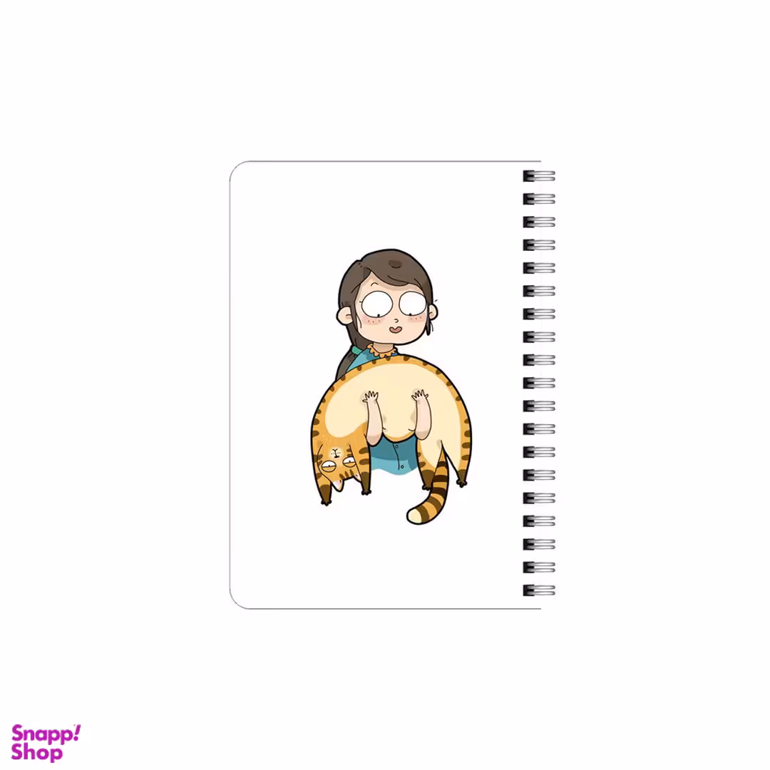 دفترچه یادداشت 80 برگ بامبیلیپ مدل چوبی طرح دختر و گربه آویزان کد 0949852