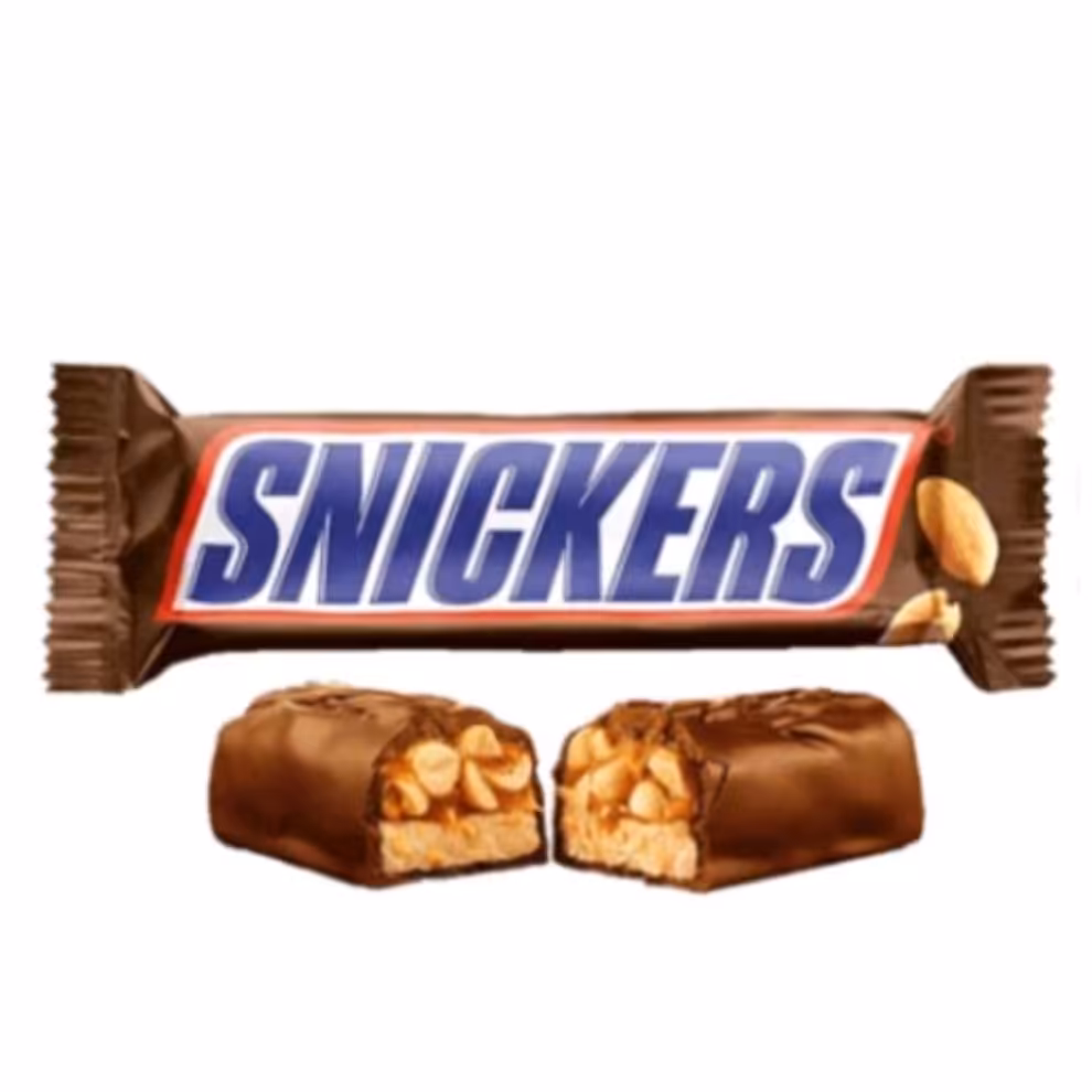 وک 4عددی شکلات اسنیکرز snickersبا مغز بادام زمینی همراه با سس کارامل50گرم