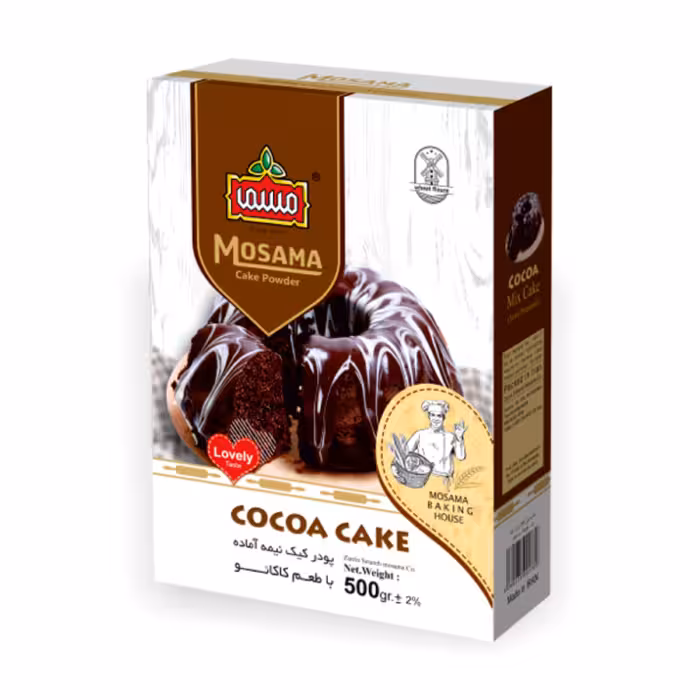 پودر کیک شکلاتی نیمه آماده مسما - 500 گرم بسته مقوایی